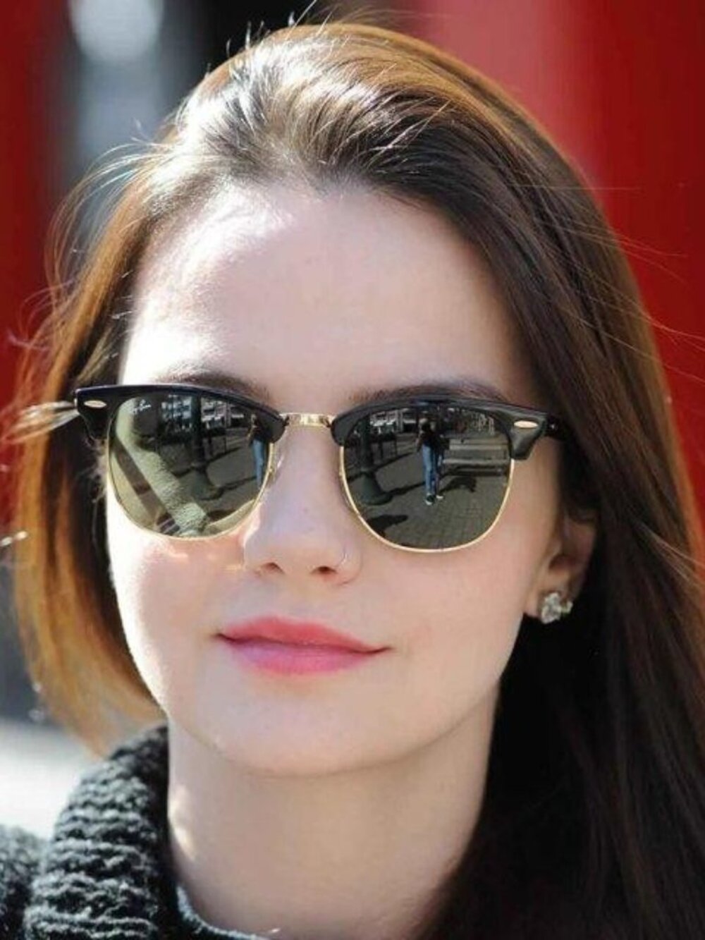 Ray-Ban RB4175 Clubmaster Oversized Unisex Sunglasses Black Gold G-15
